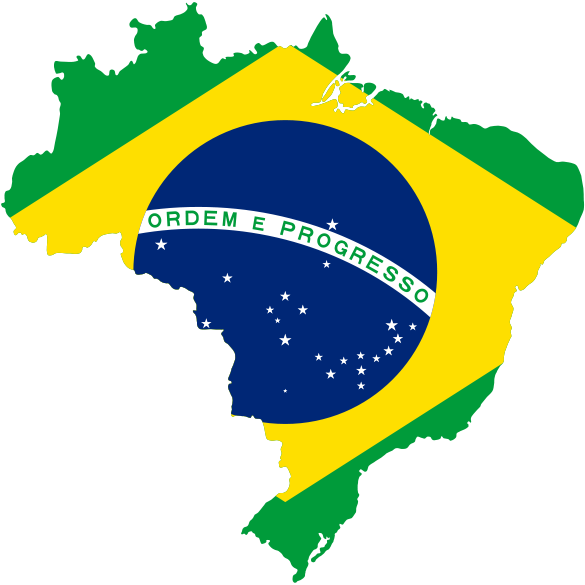Drapeau brésilien sur le portour du pays