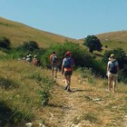 jeunes pèlerins en marche au soleil