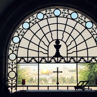 Vue sur Jérusalem et le dôme du Rocher l'église Dominus flevit