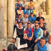 photo de groupe au Saint Sépulcre
