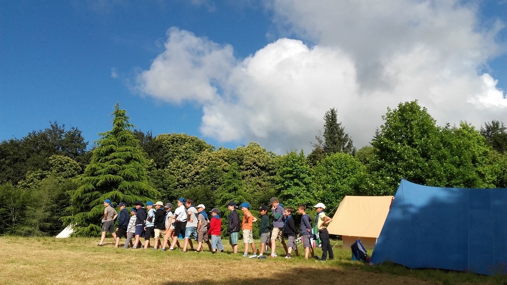 groupe d'enfants dans un champ