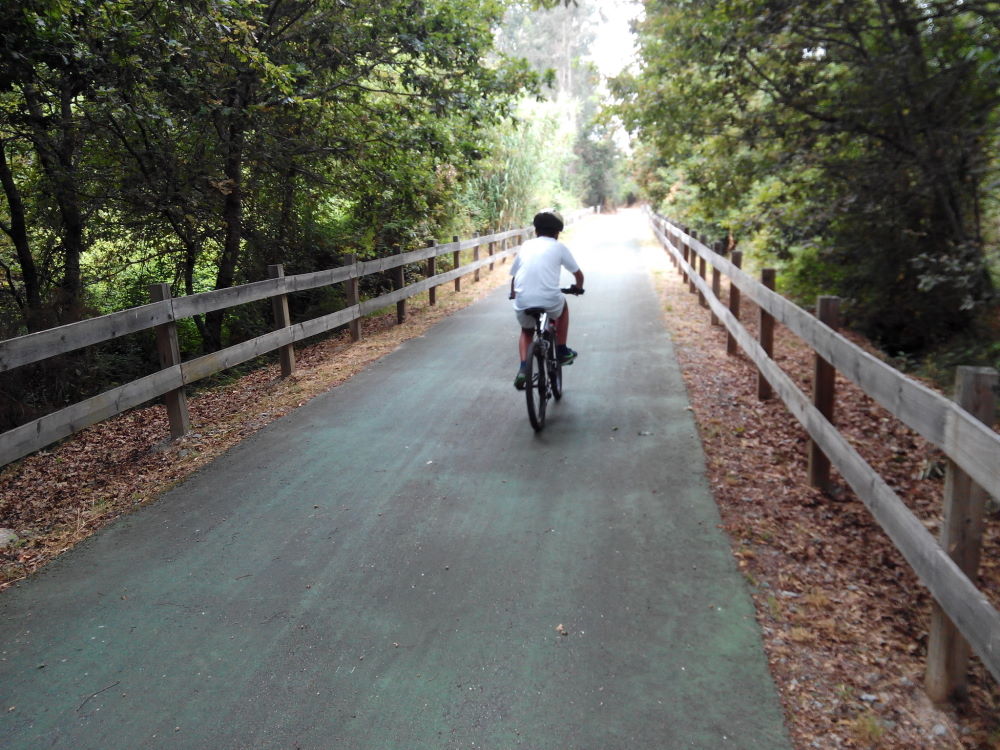 cycliste sur une piste cyclable